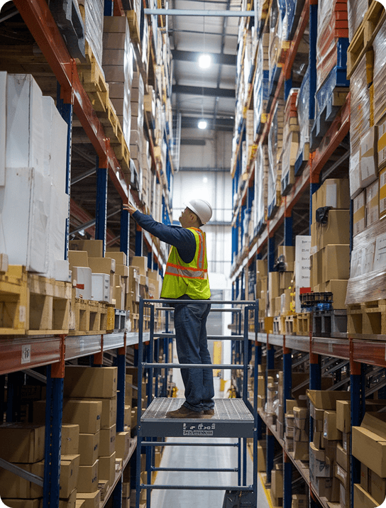 Our team LOLER Testing i n a warehouse - Lifting Equipment Services